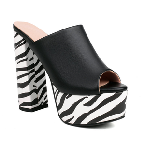 Sandalias de tacón alto para mujer al por mayor, calzado de diseñador para exteriores, sandalias de tacón grueso para mujer - Product Image 2