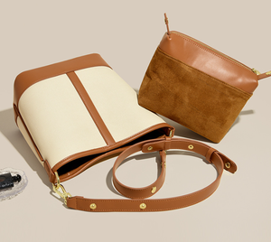 Women's Fashionable <b>Large</b> Capacity Single Shoulder <b>Crossbody</b> Bucket <b>Bag</b> Polyester Waterproof Zipper Closure - Product Image 2