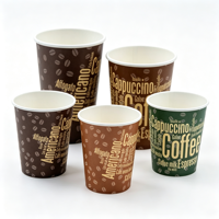 Gobelet en papier à paroi simple, design anti-fuite, logo personnalisé, gobelet jetable pour boissons, différentes tailles disponibles