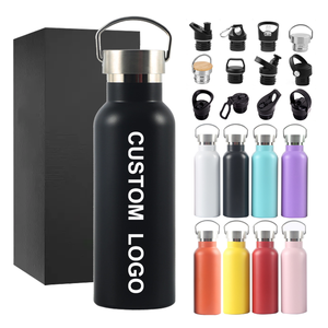 Bouteilles d'eau à large ouverture avec logo personnalisé, en acier inoxydable, à double paroi, isolation sous vide, gourde de sport - Product Image 4