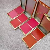 Lage minimale bestelhoeveelheid crème poeder blush palette, langdurige matte & glanzende finish, 2-in-1 luxe gouden poederblush, aangepast logo