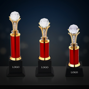 Silver Metal <b>Trophy</b> with Red Base and Gold Accents Eco-Friendly Casting Engraved Sports Award Durable Metal Construction - Product Image 1