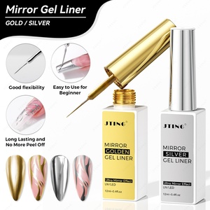 JTING Nouveau Design Gel Liner Métallique Doré Argenté 12ml pour Nail Art, Gel Peinture Liner Soak Off UV/LED, Fournisseur de Gels pour Ongles - Product Image 1