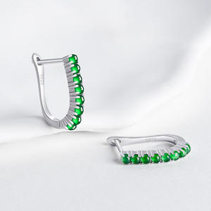 Boucles d'oreilles en jadéite naturelle vert émeraude, argent S925 incrusté, accessoires de mode féminins, bijoux, cadeau avec certificat d'évaluation D581 - Product Image 3