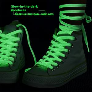 Tali sepatu poliester bercahaya datar lebar 8mm kustom kualitas tinggi aksesori Sneakers kasual olahraga reflektif keselamatan warna-warni - Product Image 4