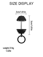 Accessoire de gym durable et coloré, cadeau en gros, porte-clés personnalisé en forme de barre de musculation, porte-clés personnalisé en forme de barre de musculation noire