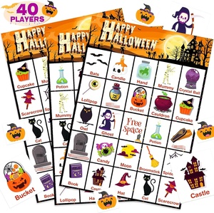 Ensemble de jeu de bingo personnalisé en plastique sur le thème des fêtes, Halloween, Noël, pour les fêtes de famille et de festivals, interactif pour 24 joueurs - Product Image 4