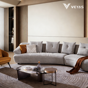 Canapé sectionnel trois places en tissu microfibre, style daim, toucher doux, résistant à l'usure, assise confortable pour la maison et la villa - Product Image 4