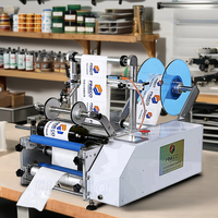 Machine à Étiqueter Semi-Automatique pour Bouteilles de Boissons, Alimentation, Cosmétiques et Vin, Petite Étiqueteuse Manuelle à Autocollants