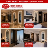 Miroir mural ovale Fullkenlight avec cadre en métal noir et éclairage LED, miroir de corps entier éclairé pour dressing, vente en gros d'usine
