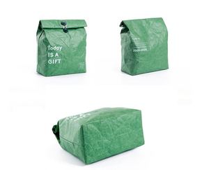 Sac isotherme en papier kraft recyclé, lavable, personnalisé avec logo imprimé, écologique, réutilisable, vente en gros - Product Image 2