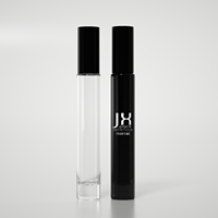 Botol Minyak Parfum Silinder Panjang 15ml 10ml Botol Minyak Parfum Kaca Hitam dengan Roller Ball