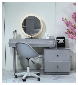 Modern Makeup <b>Vanity</b> <b>Table</b> With Lighted <b>Mirror</b> Storage Desk For Bedroom Furniture - Product Image 1