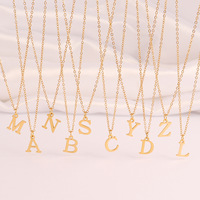 Collar con Letra para Adultos y Niños, Elegante, de Acero Inoxidable Dorado, con Colgante de Letra Inicial M, Joyería Minimalista ALN26040754