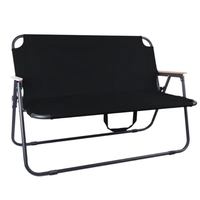 Banc de jardin d'extérieur haut de gamme en acier à haute teneur en carbone, pliable, pour deux personnes, mobilier de camping portable