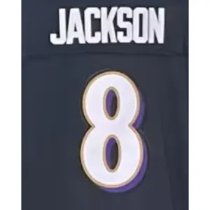 巴尔的摩 #8拉马尔·杰克逊黑色紫色和白色运动衫