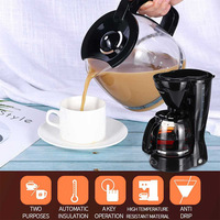 Cafetera Anti Goteo para Uso Doméstico, Apagado Automático, Placa Antiadherente, Mantiene Caliente, 1.5L, 12 Tazas, Estilo Americano, 650W, Automática
