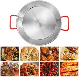 Stainless Steel Paella <b>Pan</b> Set High Quality Non-Stick Frying <b>Pan</b> Kitchen Use Seafood Pasta Cooking Induction Cooker - Product Image 5