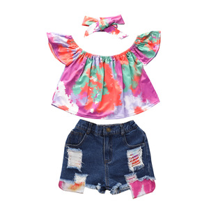 Conjunto de 2 piezas para niños pequeños, ropa para niñas, camiseta, chaleco, tops y pantalones cortos - Product Image 4