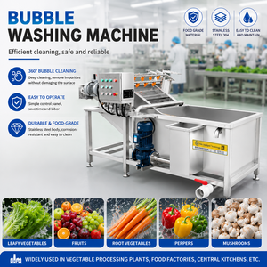 Máquina de Limpieza de Burbujas Comercial con Motor de Alta Eficiencia 380V 4450W |   Equipo para Lavar Frutas y Verduras: Manzanas, Lechugas, Fresas - Product Image 1