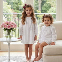 Vêtements pour enfants en gros, tenues 2 pièces pour filles, ensemble de vêtements pour bébés filles à manches longues à pois suisses roses