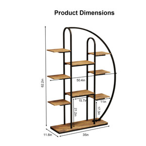 Soporte de Madera Ovalado para Plantas, Estante Vertical de 8 Niveles, Estable, sin Respaldo, Ligero, para Uso en Interiores - Product Image 3