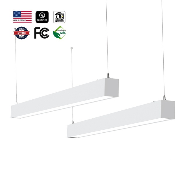 Factory Direct UL/DLC 3CCT 4FT 8FT Suspended Strip Tube Light Linkable Lamp Pendant Led Batten Linear Light for Shopping Mall