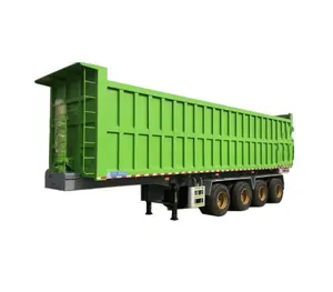 Aluminium 40 ton CBM Dumper ganda tikr 3 sisi AS beban berat truk silinder hidrolik Semi Trailer