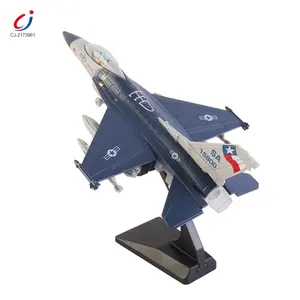 Mainan Mode Diecast Pesawat Terbang Model Jet Tempur Militer Tarik Kembali F16 dengan Cahaya dan Musik