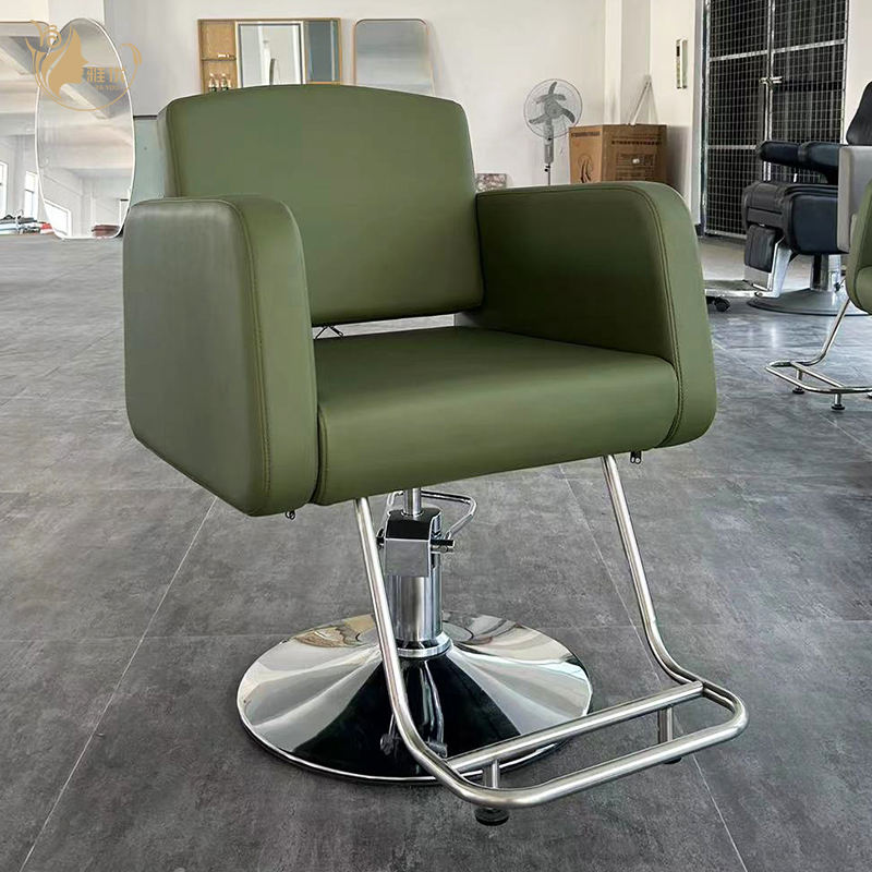Green Salon Styling Chairs Classic Comfortable