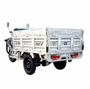 Zware 1,8m 60V 1200W witte open elektrische driewieler met verhoogde stalen laadbak, 400kg+ laadvermogen, 90km+ bereik voor de landbouw - Product Image 2