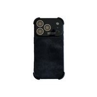 Étui de téléphone en jean avec grande fenêtre pour objectif, protection antichute aux quatre coins pour iPhone 16 Pro Max, 17, 15 et 14