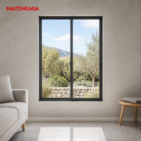 Fenêtre coulissante en aluminium insonorisée à double vitrage avec moustiquaire, taille personnalisée disponible pour appartement en ville