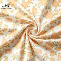 Tissu en satin de soie polyester à imprimé floral élégant, doux et brillant, pour robe de demoiselle d'honneur ou d'invitée