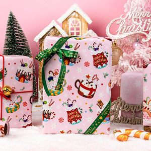 Christmas Wrapping Paper Reversible <b>Pink</b> Cup Design 17 In X 32.8 Ft Gift Craft Holiday Use - Product Image 3