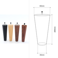 Pieds de meubles en plastique ABS, imitation bois, coniques, ronds, pour canapé, chaise, armoire, chambre, salon