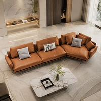 Ensemble de canapés carrés modernes en similicuir YUANCHANG avec rembourrage en éponge et pieds en acier inoxydable pour salon