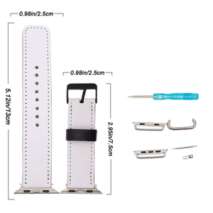Bracelet de montre personnalisé en cuir Pu blanc de sublimation d'impression de transfert de chaleur pour <span class=keywords><strong>Apple</strong></span> <span class=keywords><strong>Watch</strong></span> 38 <span class=keywords><strong>40</strong></span> 41 42 44 45 <span class=keywords><strong>Mm</strong></span> I <span class=keywords><strong>Watch</strong></span> Series 9 <span class=keywords><strong>8</strong></span> 7 - Product Image 2