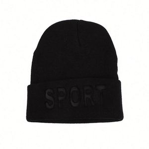 2024 New Winter Trendy Women Men Warm <b>Hat</b> Knitted Beanie <b>Hat</b> With Embossed Sports Logo - Product Image 2