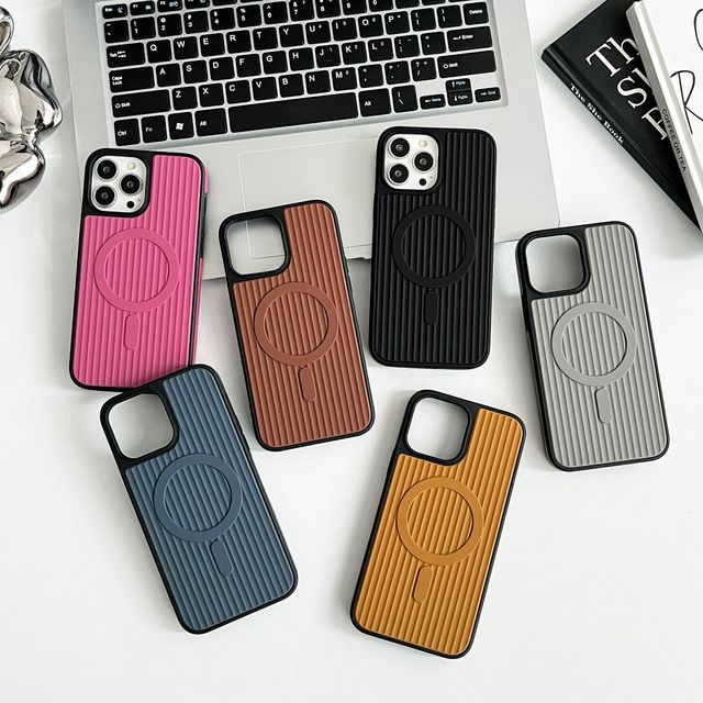 New Custom Luxury Designer clear Phone Cover Shell Corrugated Pattern Leather Mobile Phone case for iphone 15 16 13