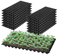 Plateau de semis rectangulaire en plastique PP écologique noir pour serre, 21, 32, 50, 72, 98, 105, 128, 200, 288 alvéoles