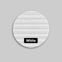 Tissu en maille côtelée double en polyester blanc, tissu texturé extensible pour la confection de vêtements et de mode