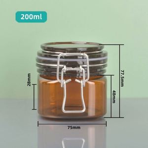 Envase PET Cuadrado Ámbar de 200 ml para Crema Contorno de Ojos, Cuidado de la Piel, Crema Adelgazante, Masajes, Mascarillas, con Tapa de Rosca Sellada - Product Image 3
