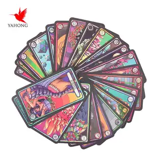 Custom witchcraft bermain kartu afirmasi permainan grosir tarot oracle Percetakan asli kartu tarot deck dengan buku panduan
