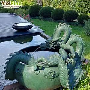 Beautiful Bronze Customized Metal Casting Design Dragon Water Fountain for Sale