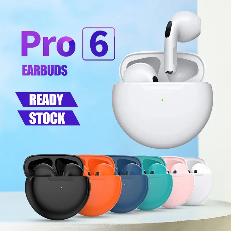 Cheap Price Pro 6 Headphones with Mic Noise Reducing Mobile Phone Wireless Earphones Sports Earbuds for Apple
