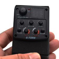 Cherub G-Tone Series Préampli guitare acoustique GT-6 micro piézo Égaliseur égaliseur 3 bandes avec REVERB/CHORUS/Delay/Wide et accordeur LED Bl