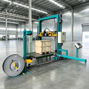 Máquina Flejadora de Palets de Plástico de Grado Alimenticio, Totalmente Automática, de Doble Cabezal, Alta Eficiencia, Equipo Vertical con Prensa Superior y Alto Nivel de Seguridad - Product Image 1