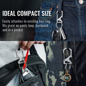 Keyunity Km05 Nhỏ Titan Carabiner Keychain Clip, 2 Inch Bia Mở Chai Key Chủ Nhiệm Vụ Nặng Nề <span class=keywords><strong>Multitool</strong></span> Với Vít Bit - Product Image 5