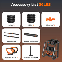 Jeu de poids gratuit Connecteur Haltères Ensemble Barbell Kettle Bells Push Up Fitness Exercices Home Gym Adapté Haltères réglables